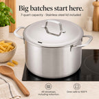 5-Ply Stainless Steel Stock Pot with Lid, 7-Qt