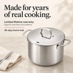 5-Ply Stainless Steel Stock Pot with Lid, 7-Qt