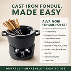 Enameled Cast Iron Fondue Set, 8-Piece
